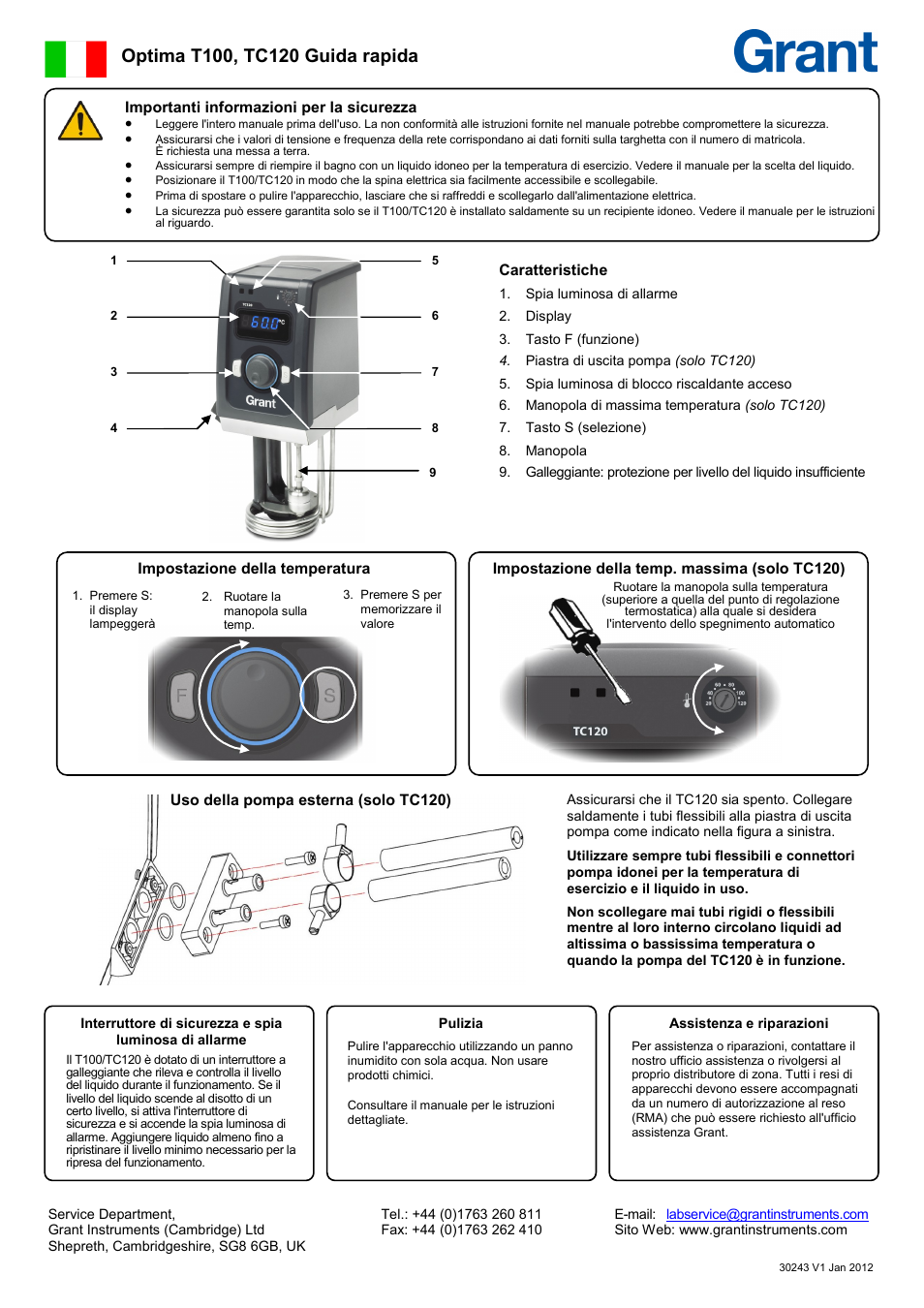 Grant Instruments TC120 Quick Start User Manual | Page 5 / 6