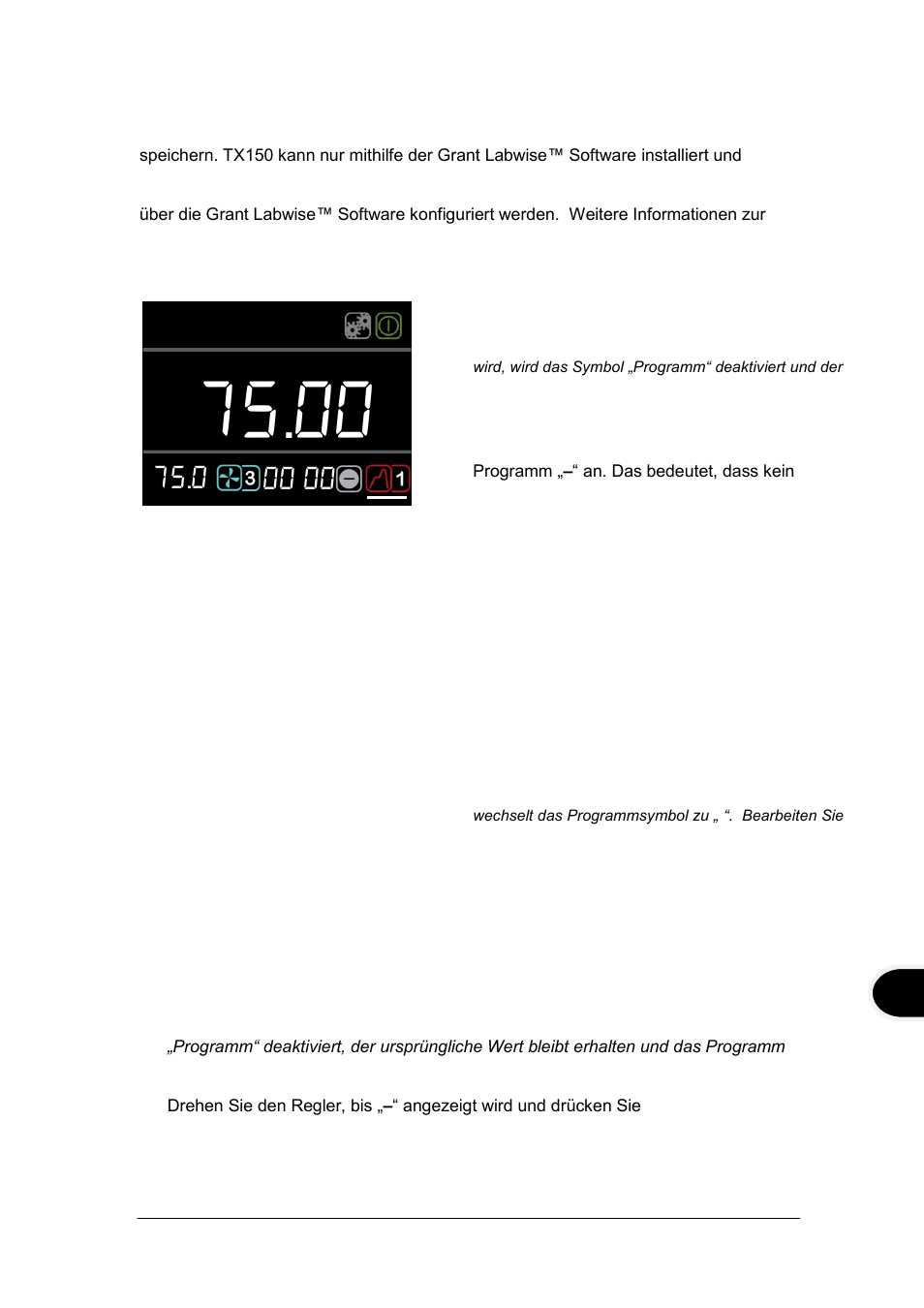 Ausführen eines programms | Grant Instruments TXF200 Operating Manual User Manual | Page 103 / 214