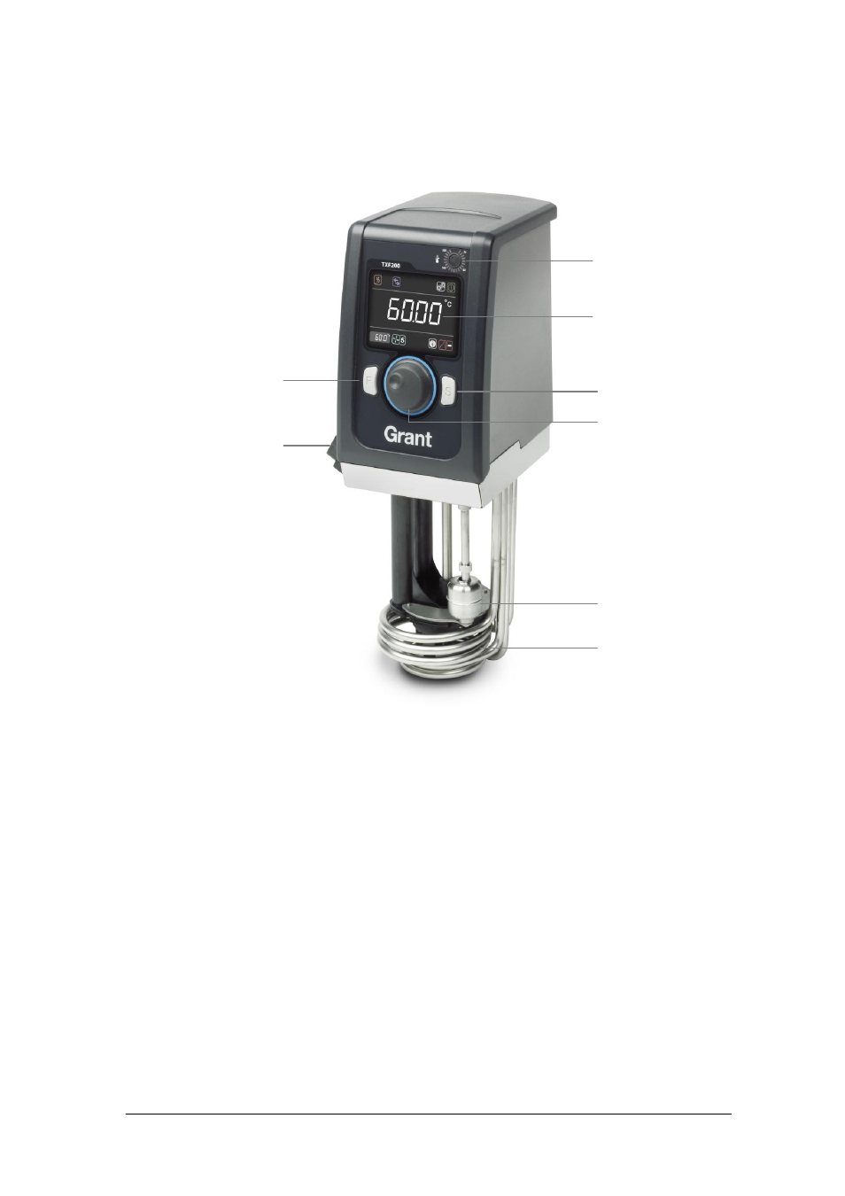 Using the tx150 & txf200, Front panel controls | Grant Instruments TXF200 Operating Manual User Manual | Page 14 / 214
