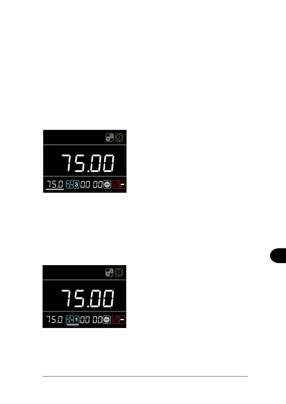 Description of user interface and controls, Setting the control temperature, Setting a pump speed (txf200 only) | Grant Instruments TXF200 Operating Manual User Manual | Page 17 / 214