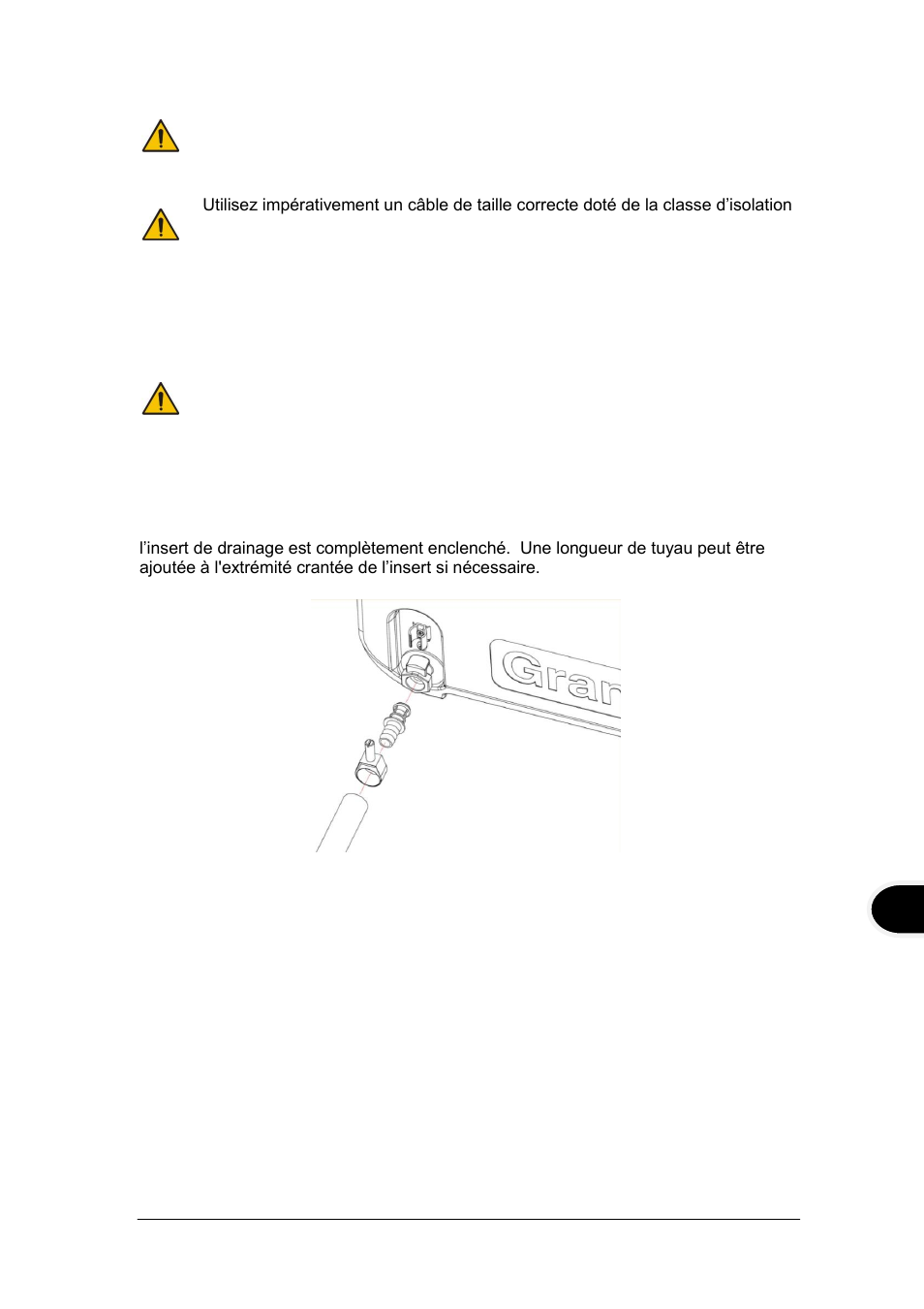 Vidange des bains, Réglage et mise en marche | Grant Instruments TXF200 Operating Manual User Manual | Page 55 / 214