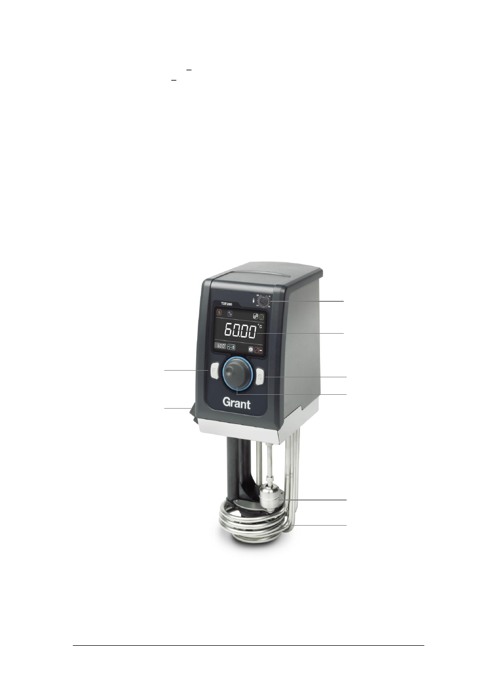 Perte de puissance, Utilisation des thermostats tx150 et txf200, Panneau de commande avant | Grant Instruments TXF200 Operating Manual User Manual | Page 56 / 214