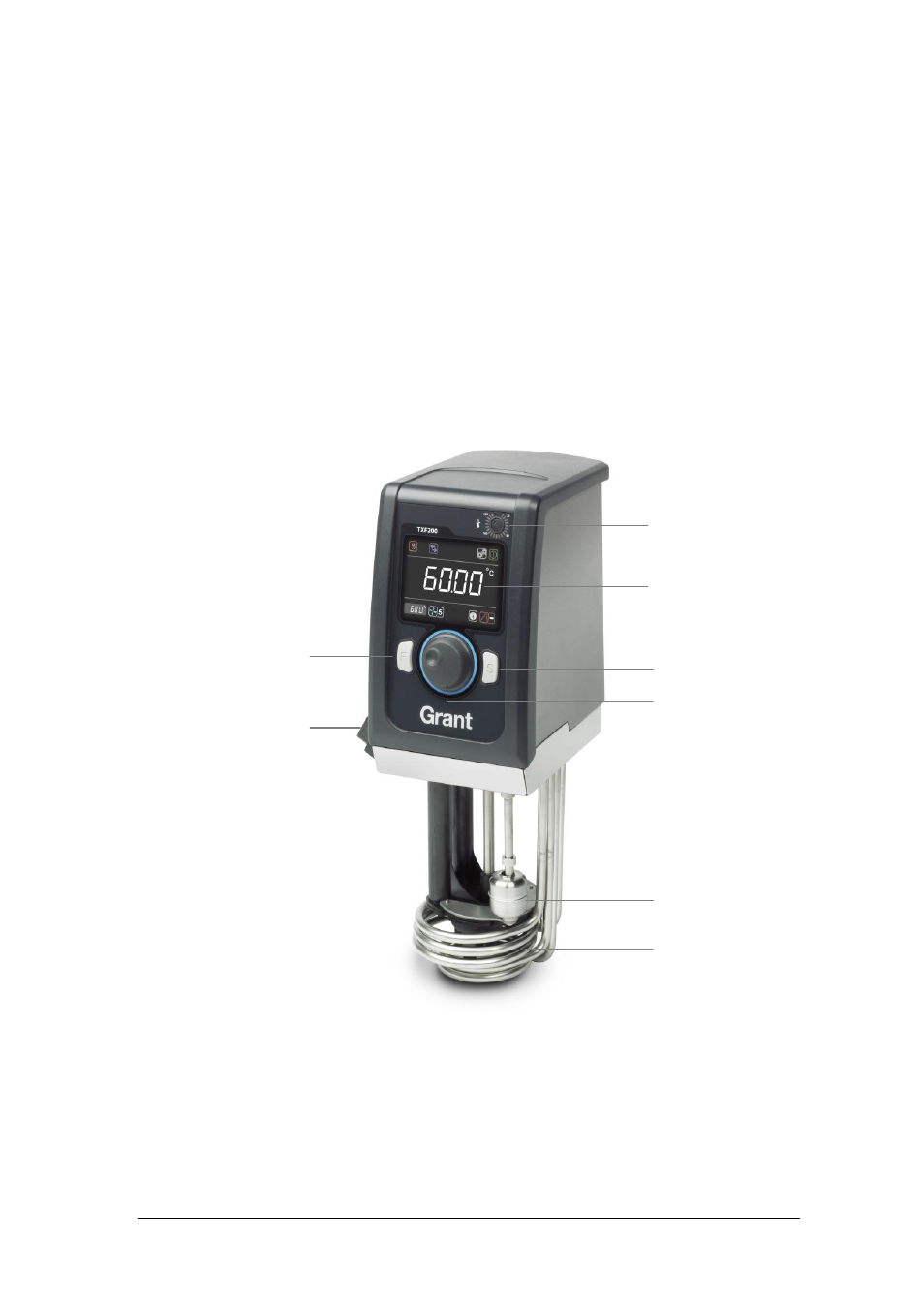 Unterbrechung der stromzufuhr, Verwendung des tx150 & txf200, Bedienelemente auf der vorderseite | Grant Instruments TXF200 Operating Manual User Manual | Page 98 / 214