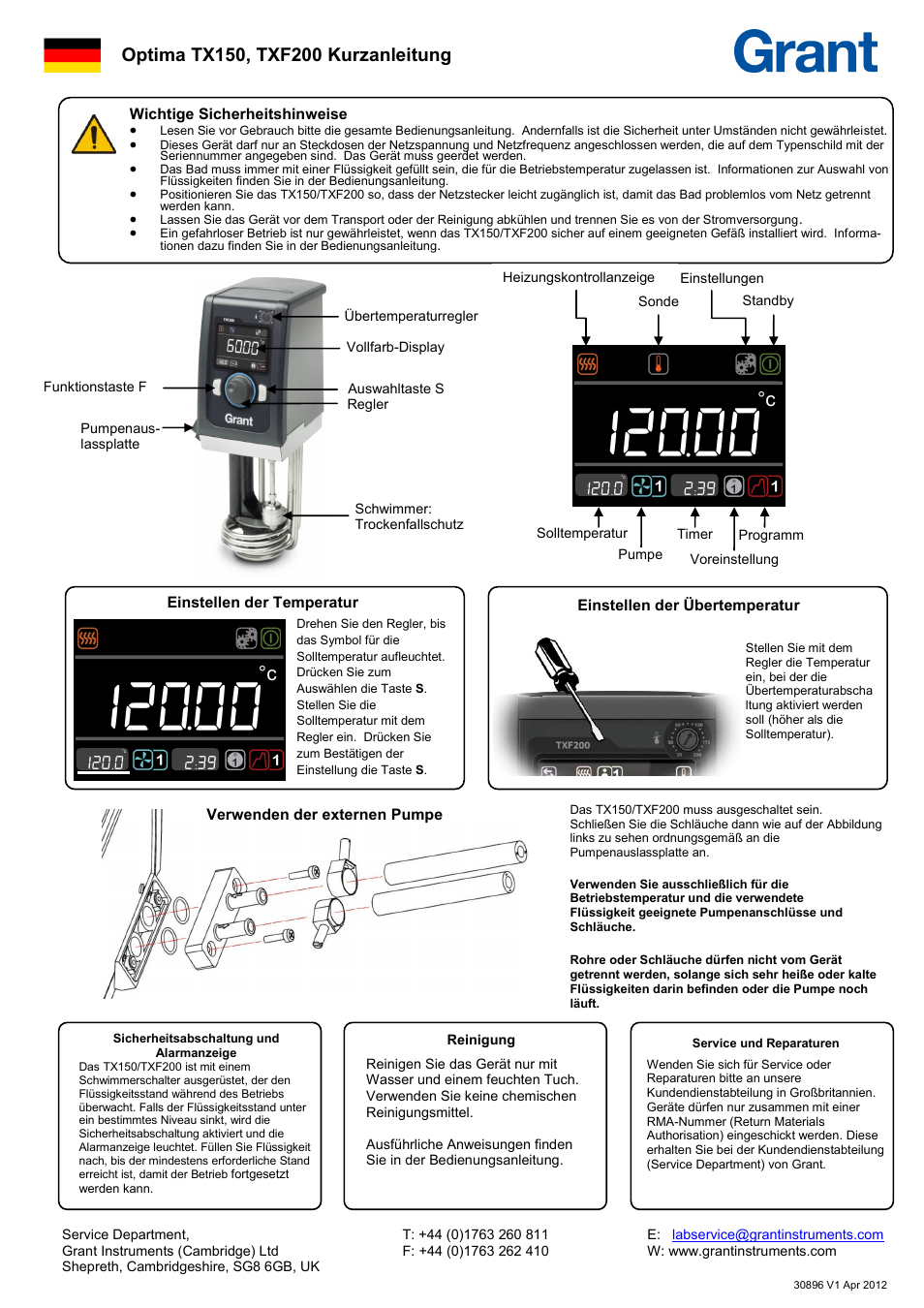 Grant Instruments TXF200 Quick Start User Manual | Page 3 / 5
