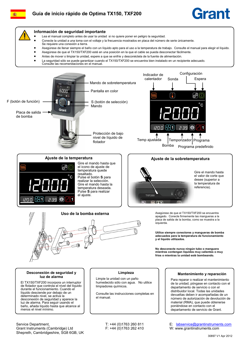 Grant Instruments TXF200 Quick Start User Manual | Page 5 / 5