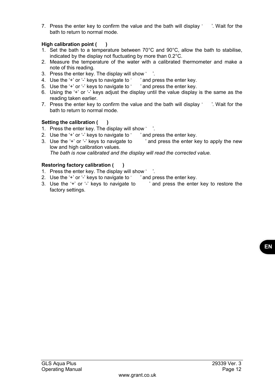 Grant Instruments GLS Aqua Plus Operating Manual User Manual | Page 13 / 94