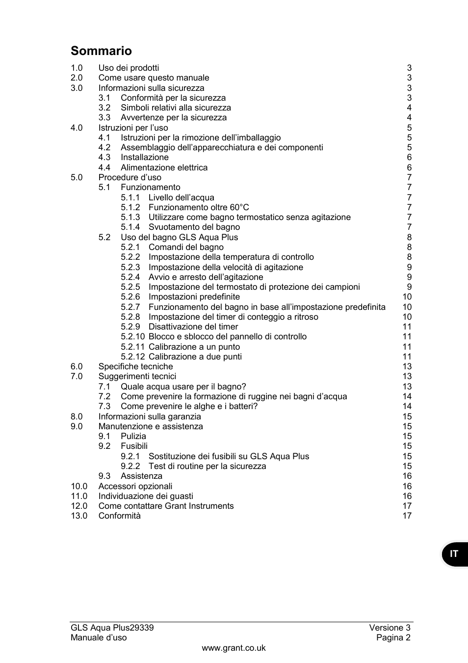 Grant Instruments GLS Aqua Plus Operating Manual User Manual | Page 59 / 94
