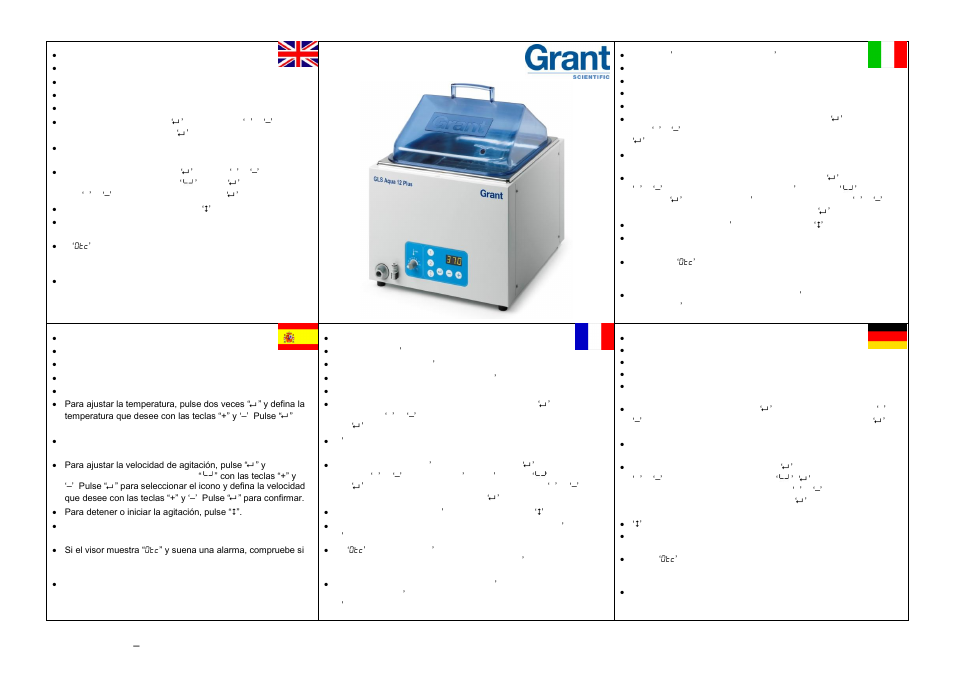 Grant Instruments GLS Aqua Plus Quick Start User Manual | 1 page