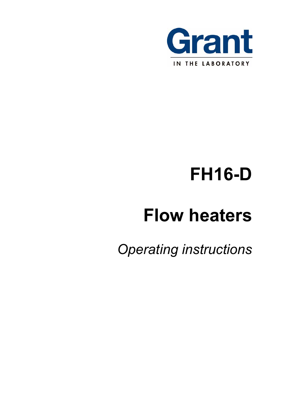 Grant Instruments FH16-D User Manual | 13 pages
