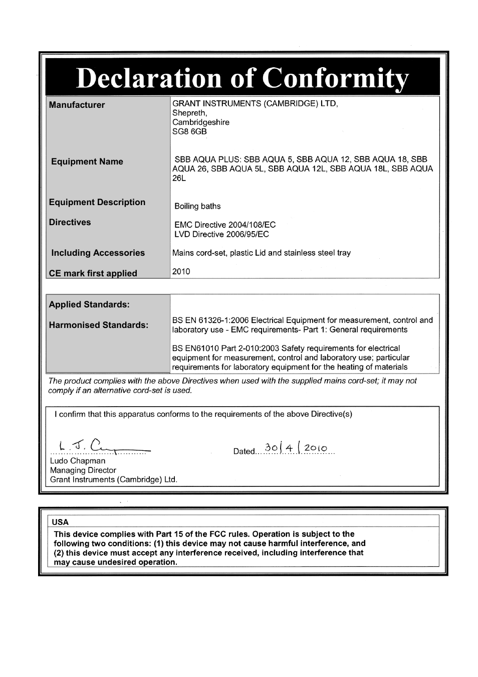 Grant Instruments SBB Aqua Plus User Manual | Page 103 / 104