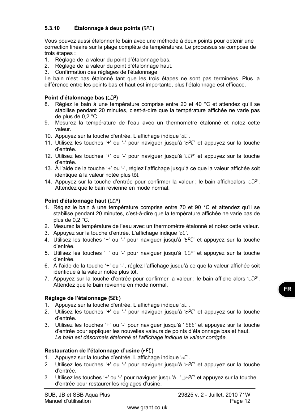 Grant Instruments SBB Aqua Plus User Manual | Page 33 / 104