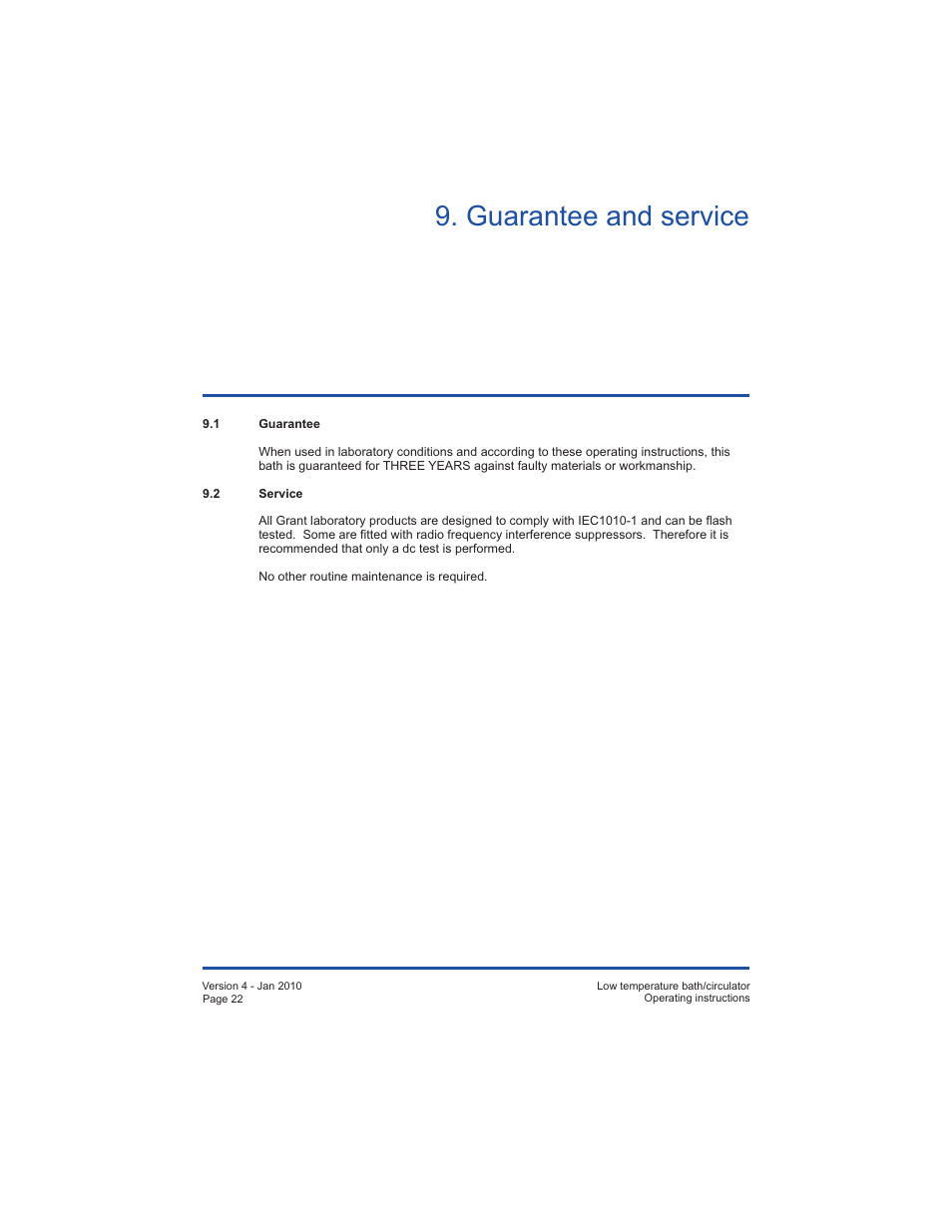 Guarantee and service | Grant Instruments TXF200 R User Manual | Page 22 / 24