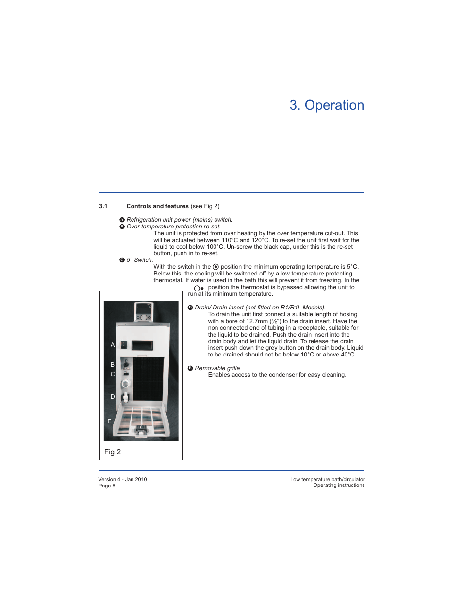 Operation | Grant Instruments TXF200 R User Manual | Page 8 / 24