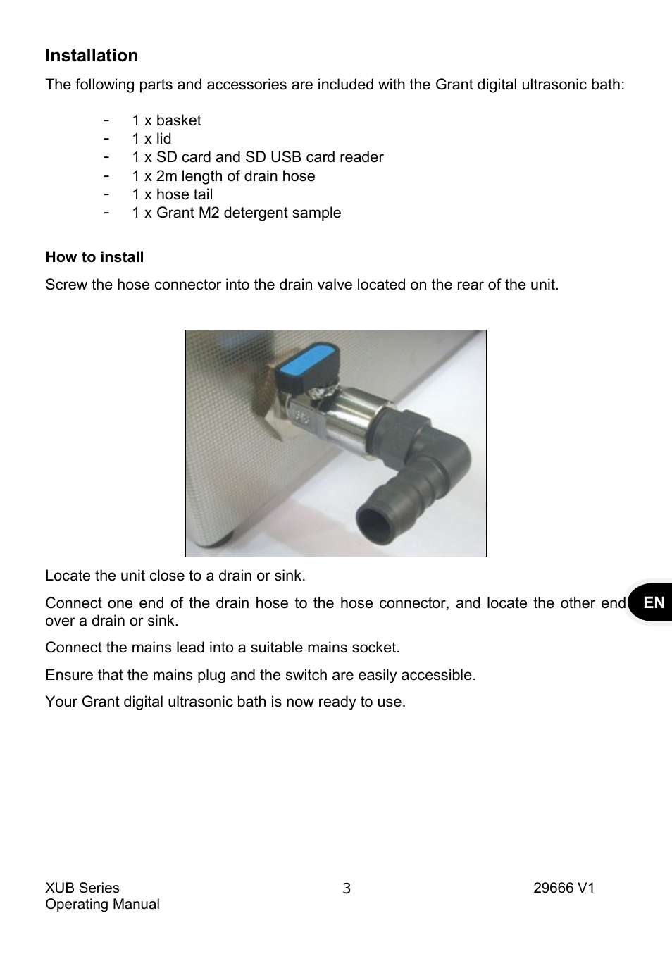 Installation | Grant Instruments XUB Series User Manual | Page 5 / 156