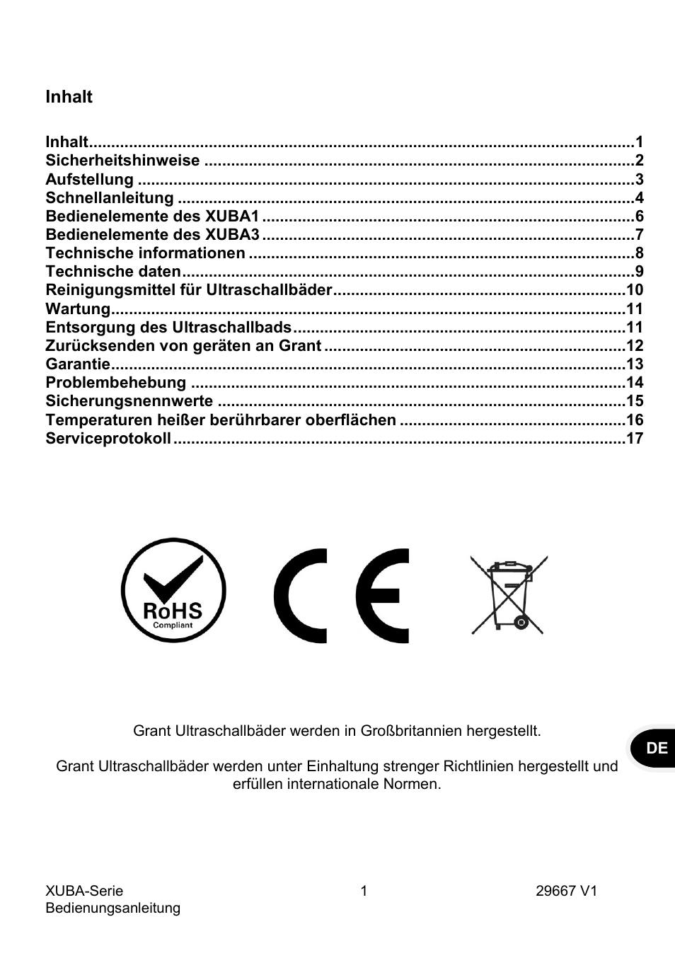 Grant Instruments XUBA Series User Manual | Page 39 / 94