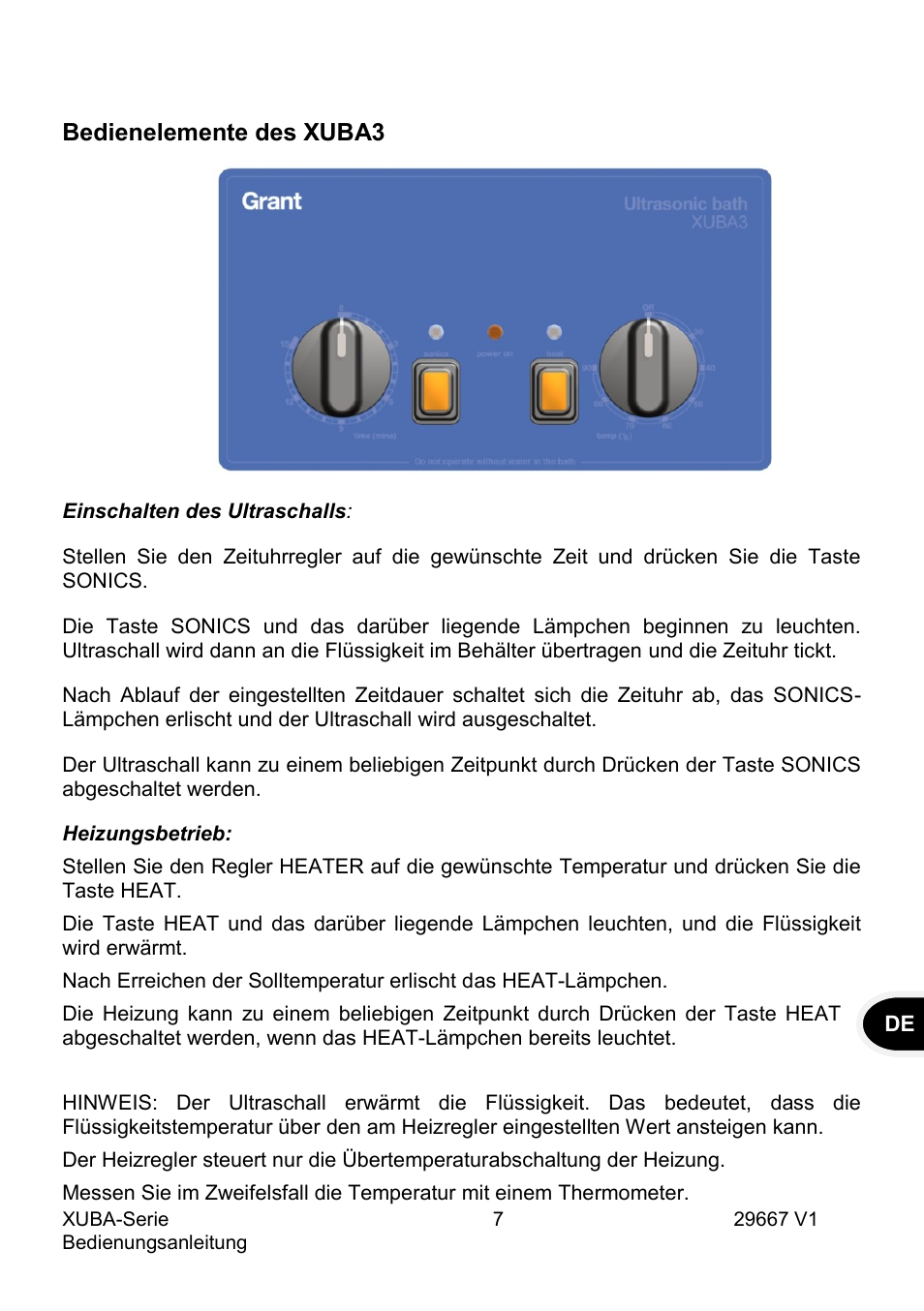Grant Instruments XUBA Series User Manual | Page 45 / 94
