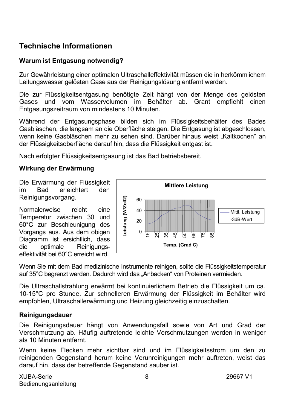 Technische informationen | Grant Instruments XUBA Series User Manual | Page 46 / 94