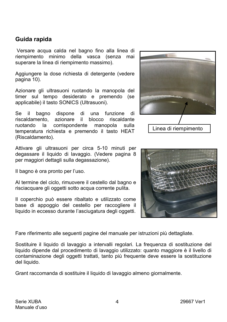 Guida rapida | Grant Instruments XUBA Series User Manual | Page 60 / 94