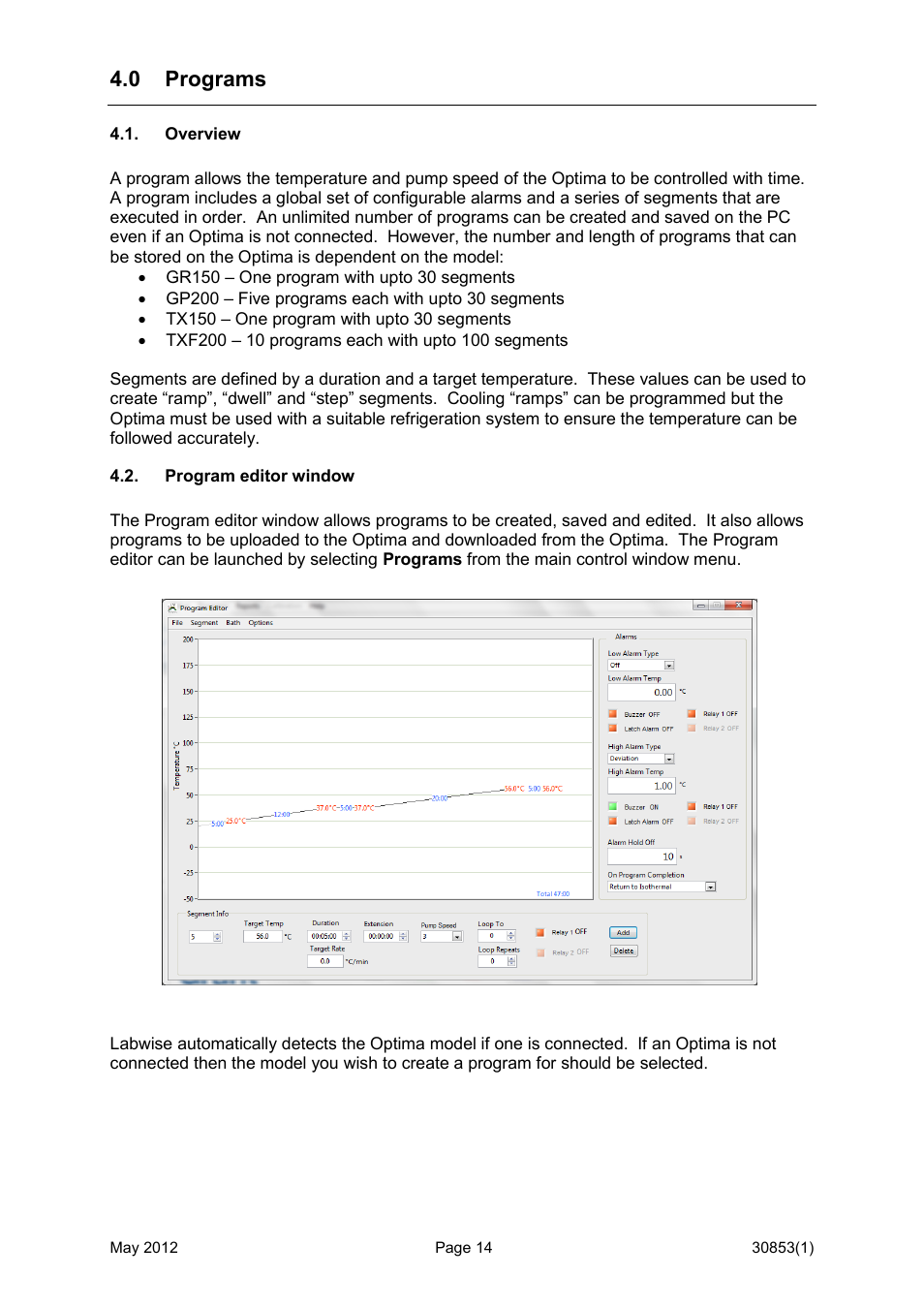 0 programs, Overview, Program editor window | Grant Instruments Labwise User Manual | Page 14 / 24