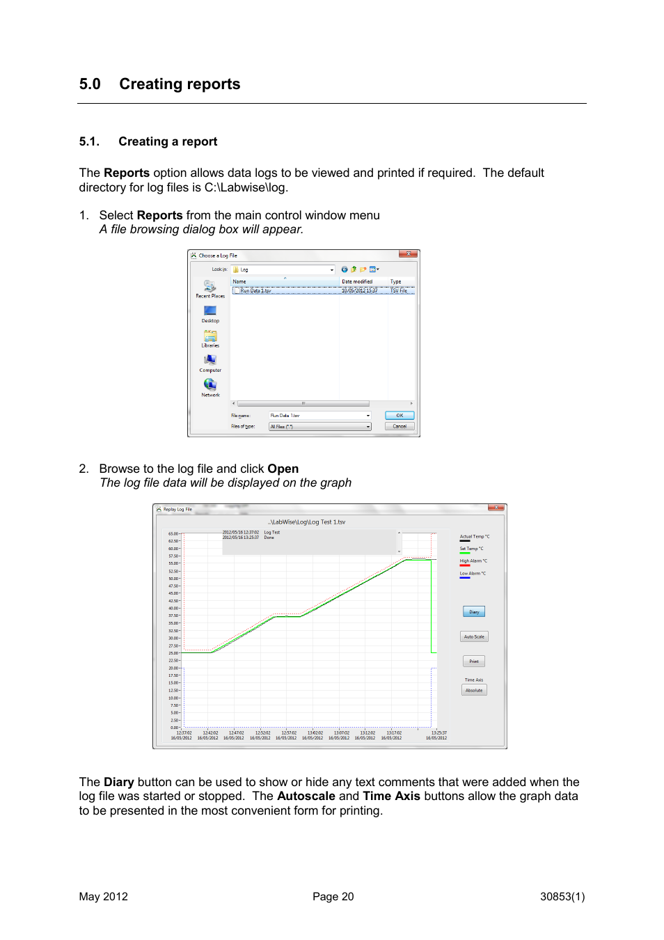 0 creating reports, Creating a report | Grant Instruments Labwise User Manual | Page 20 / 24