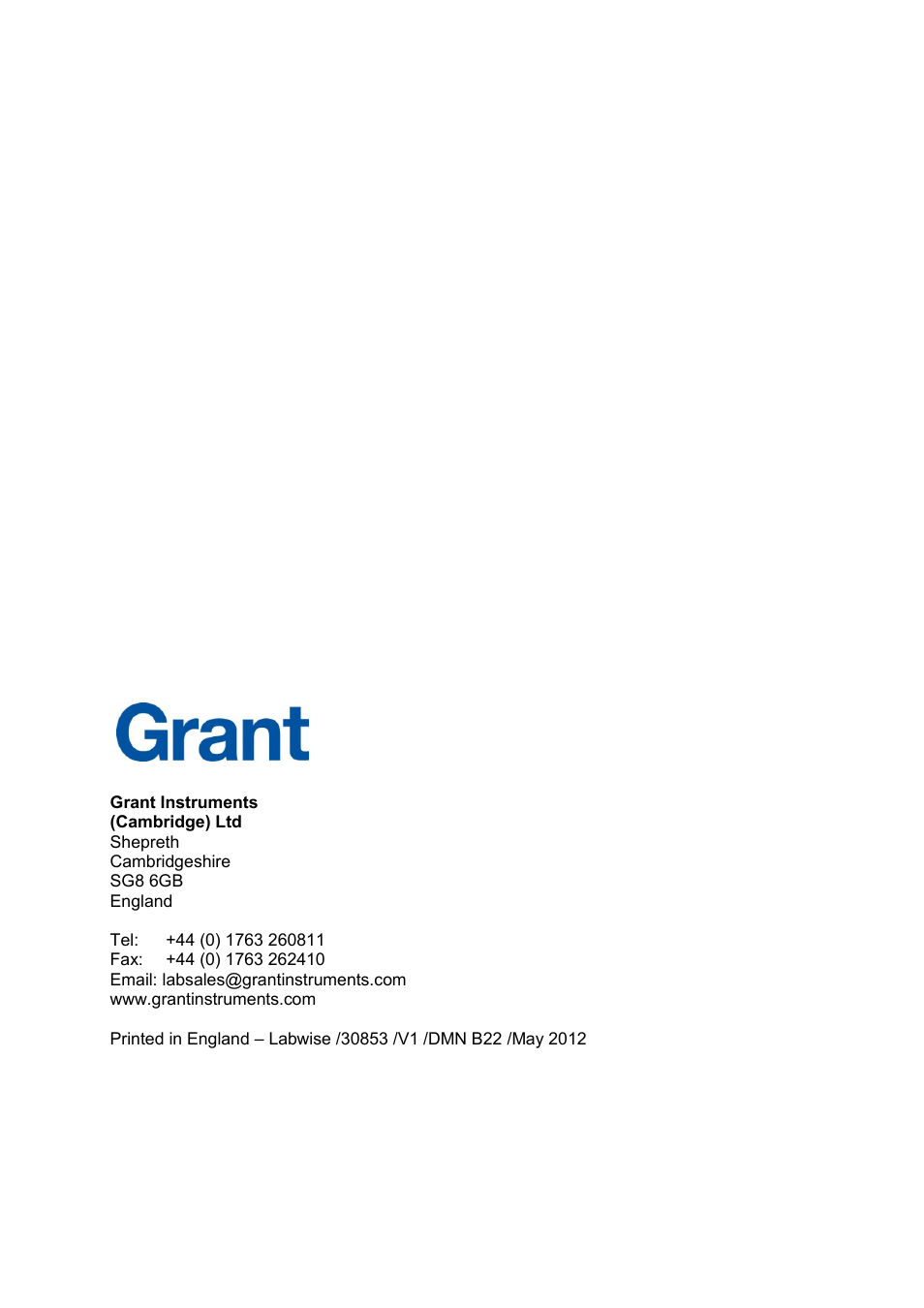 Grant Instruments Labwise User Manual | Page 24 / 24