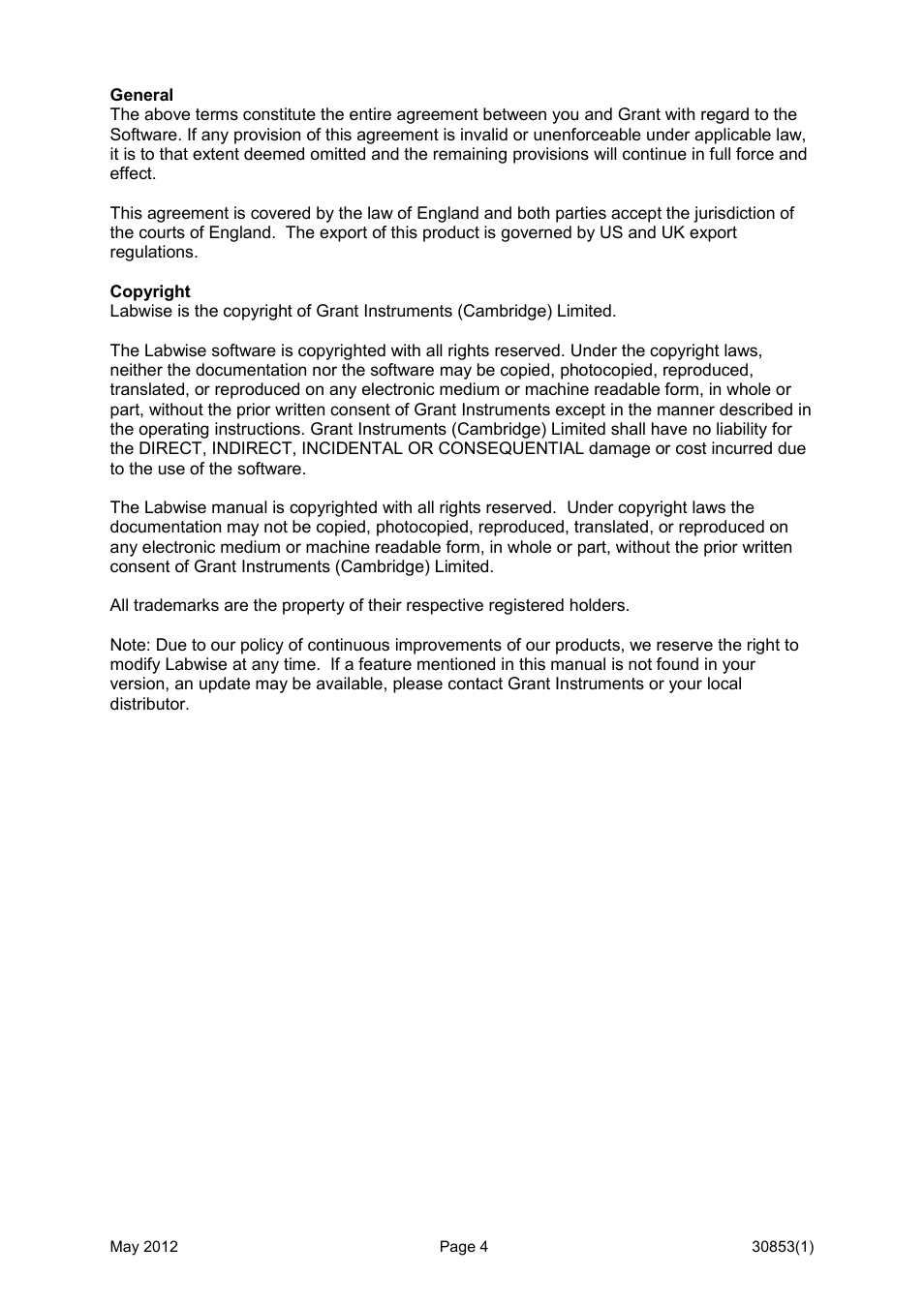 Grant Instruments Labwise User Manual | Page 4 / 24