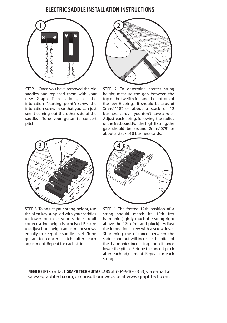 Graph Tech Electric Saddle User Manual | 1 page