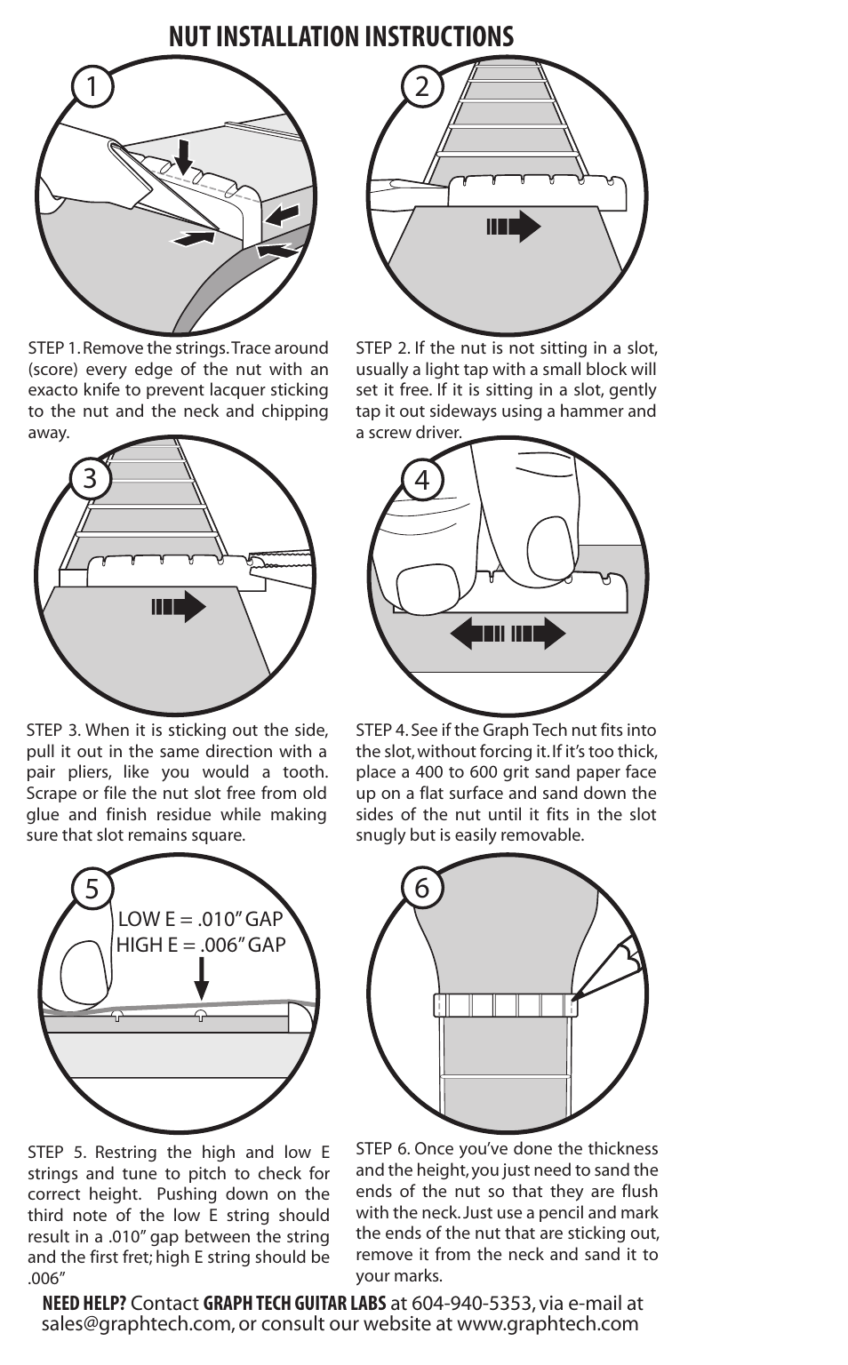 Graph Tech Nut User Manual | 1 page