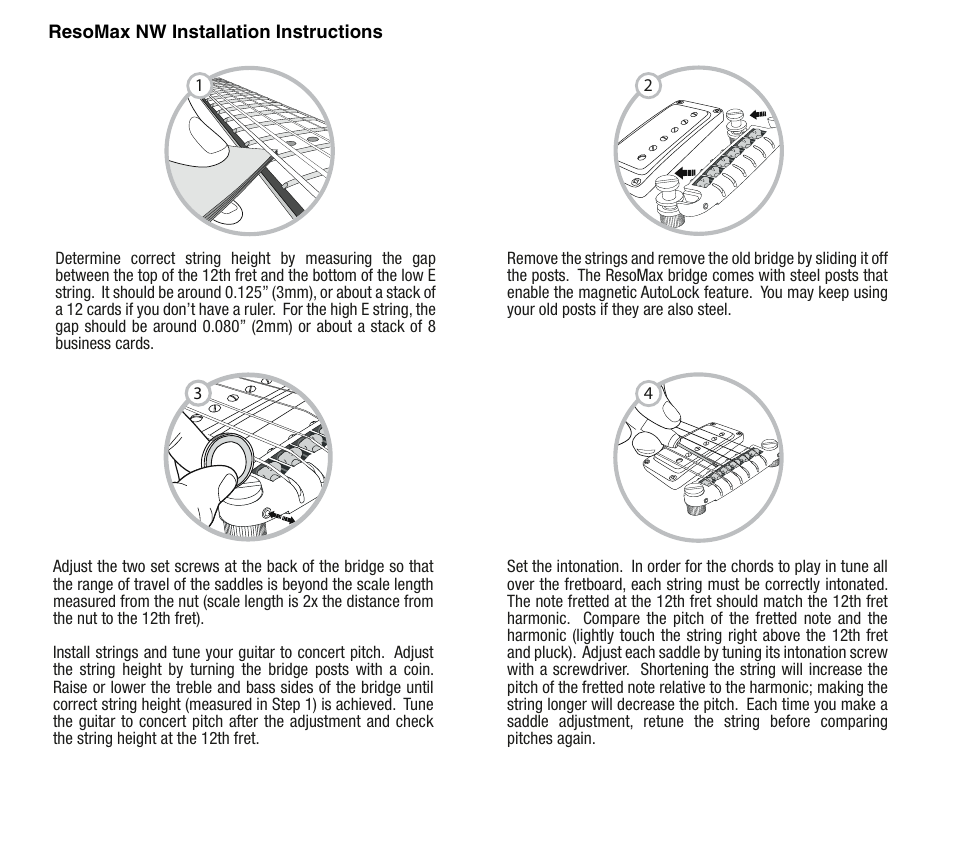 Graph Tech ResoMax Wraparound Bridge User Manual | 1 page