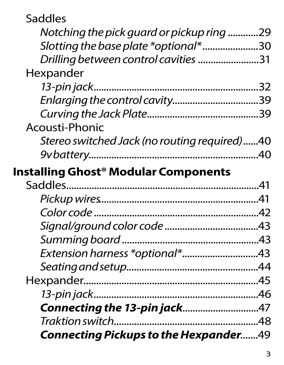 Graph Tech Ghost User Manual | Page 3 / 76