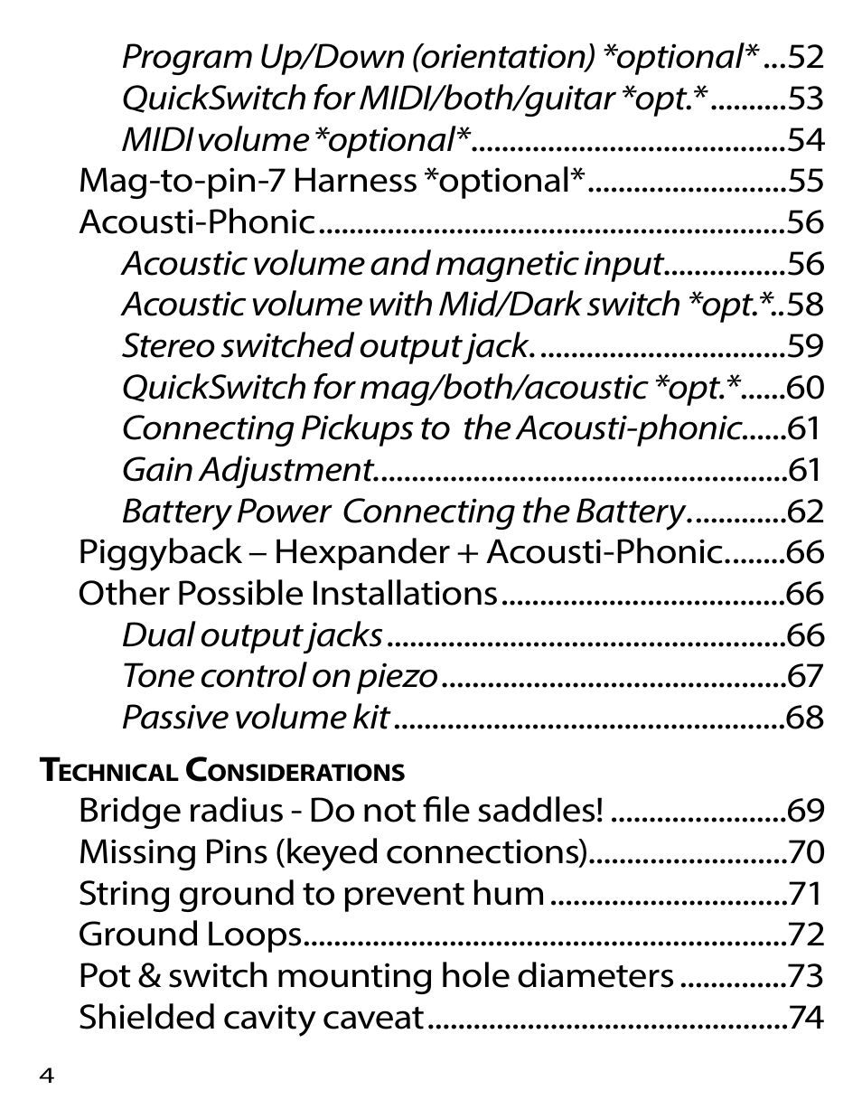 Graph Tech Ghost User Manual | Page 4 / 76