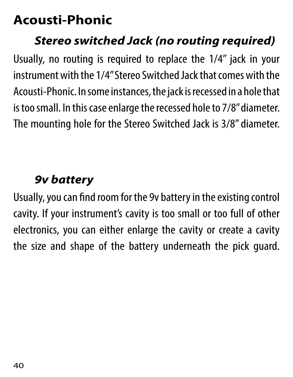 Acousti-phonic | Graph Tech Ghost User Manual | Page 40 / 76