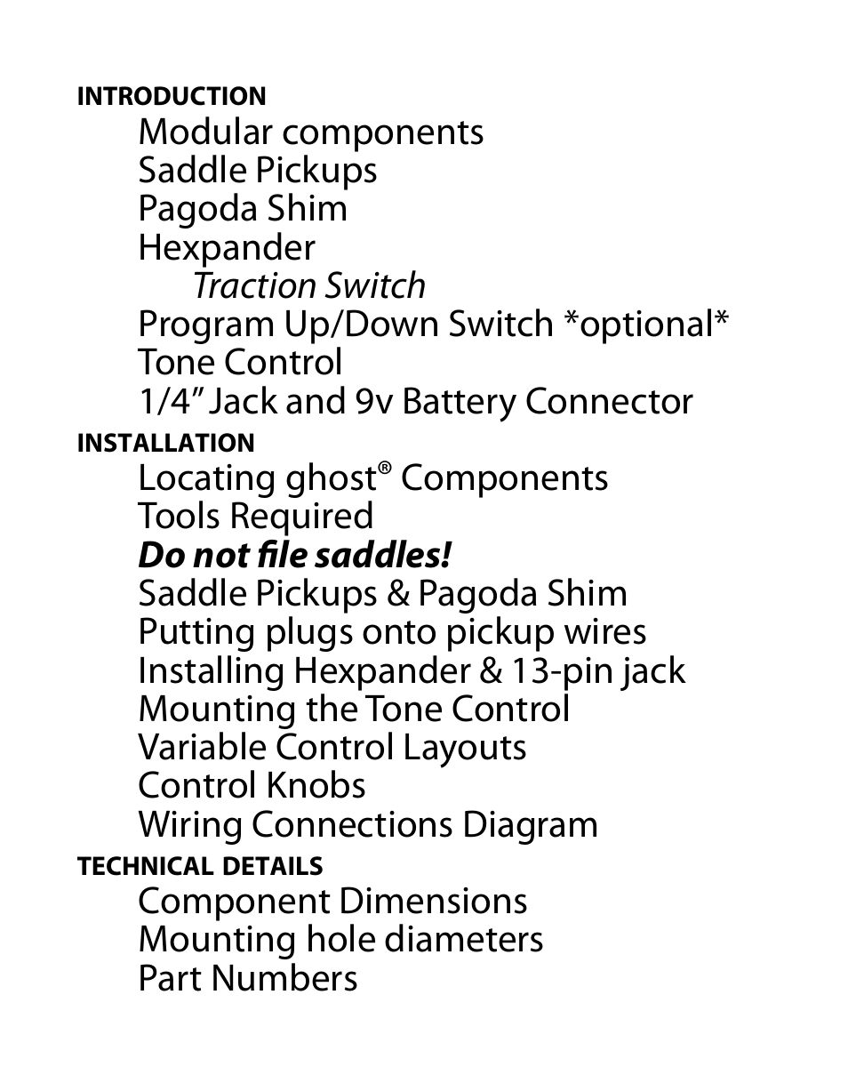 Graph Tech Ghost Acoustic MIDI User Manual | Page 2 / 32