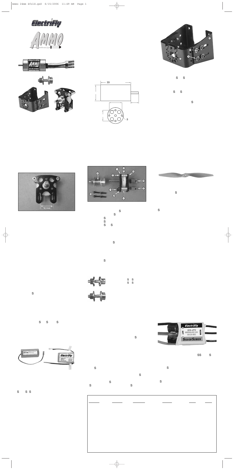 Great Planes Ammo 24mm Power System - GPMG5150-5185 User Manual | 6 pages