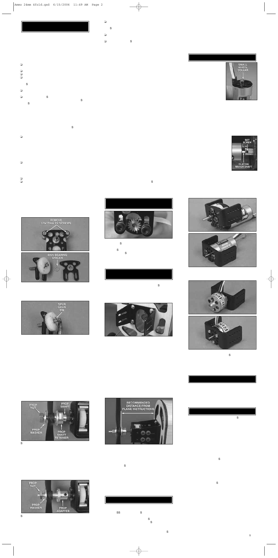 Determine what you need to build your power system, Assemble your power system, Important precautions ammo motor maintenance | Install the brushless esc | Great Planes Ammo 24mm Power System - GPMG5150-5185 User Manual | Page 6 / 6