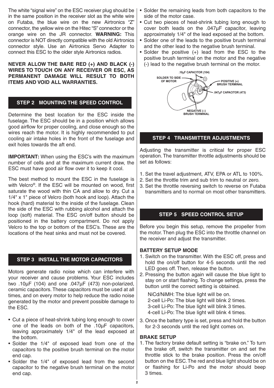 Great Planes C-55 Brushed ESC - GPMM2055 User Manual | Page 2 / 4