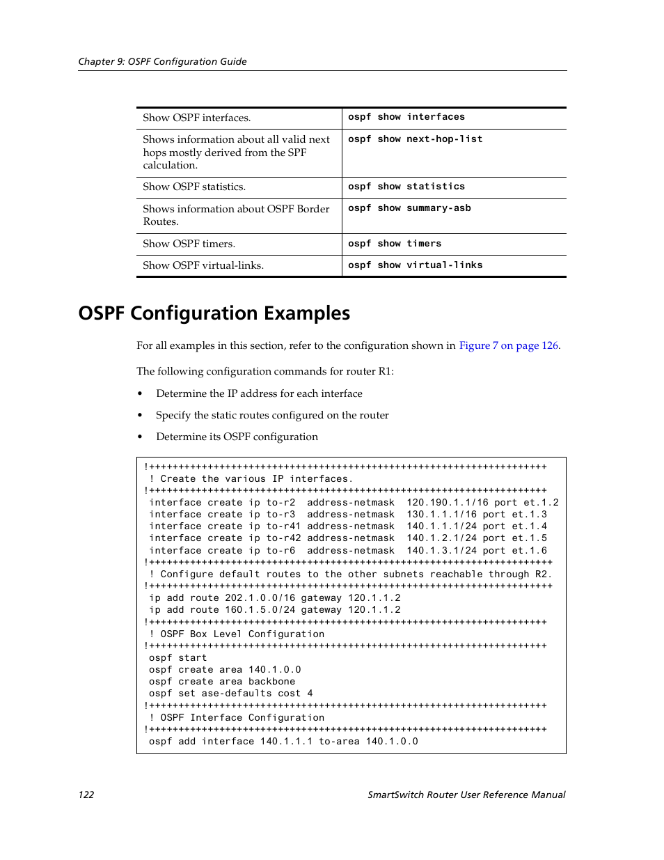 Ospf configuration examples | Cabletron Systems SmartSwitch User Manual | Page 122 / 338