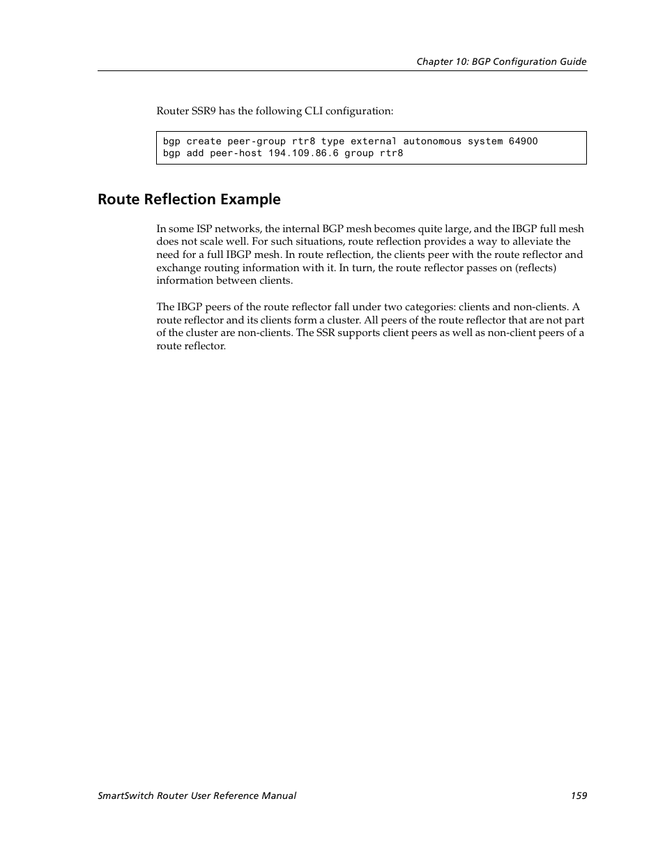 Route reflection example | Cabletron Systems SmartSwitch User Manual | Page 159 / 338