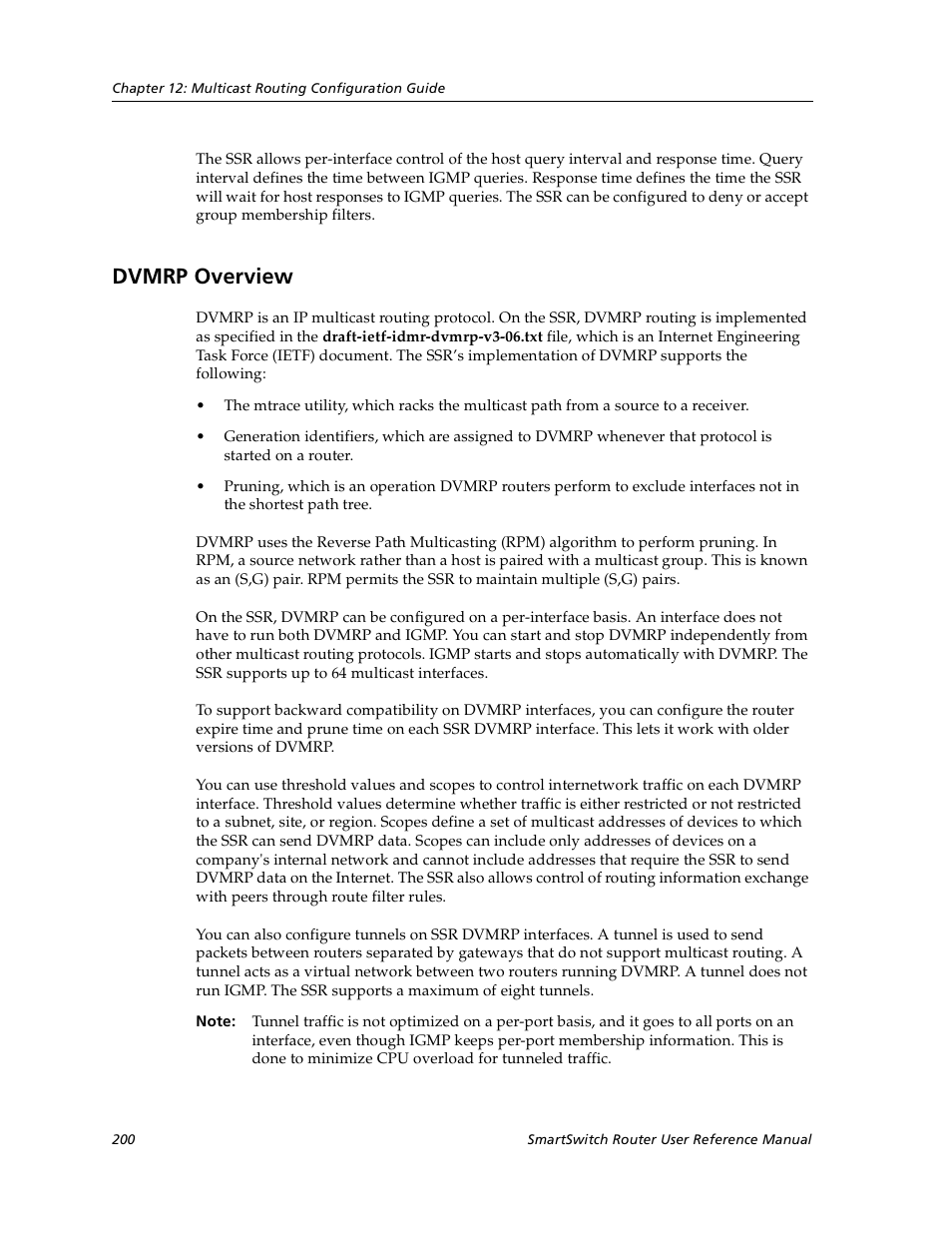 Dvmrp overview | Cabletron Systems SmartSwitch User Manual | Page 200 / 338