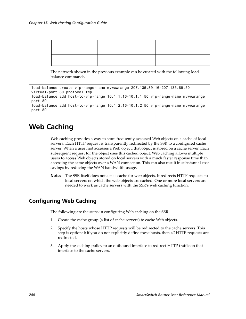 Web caching, Configuring web caching | Cabletron Systems SmartSwitch User Manual | Page 240 / 338