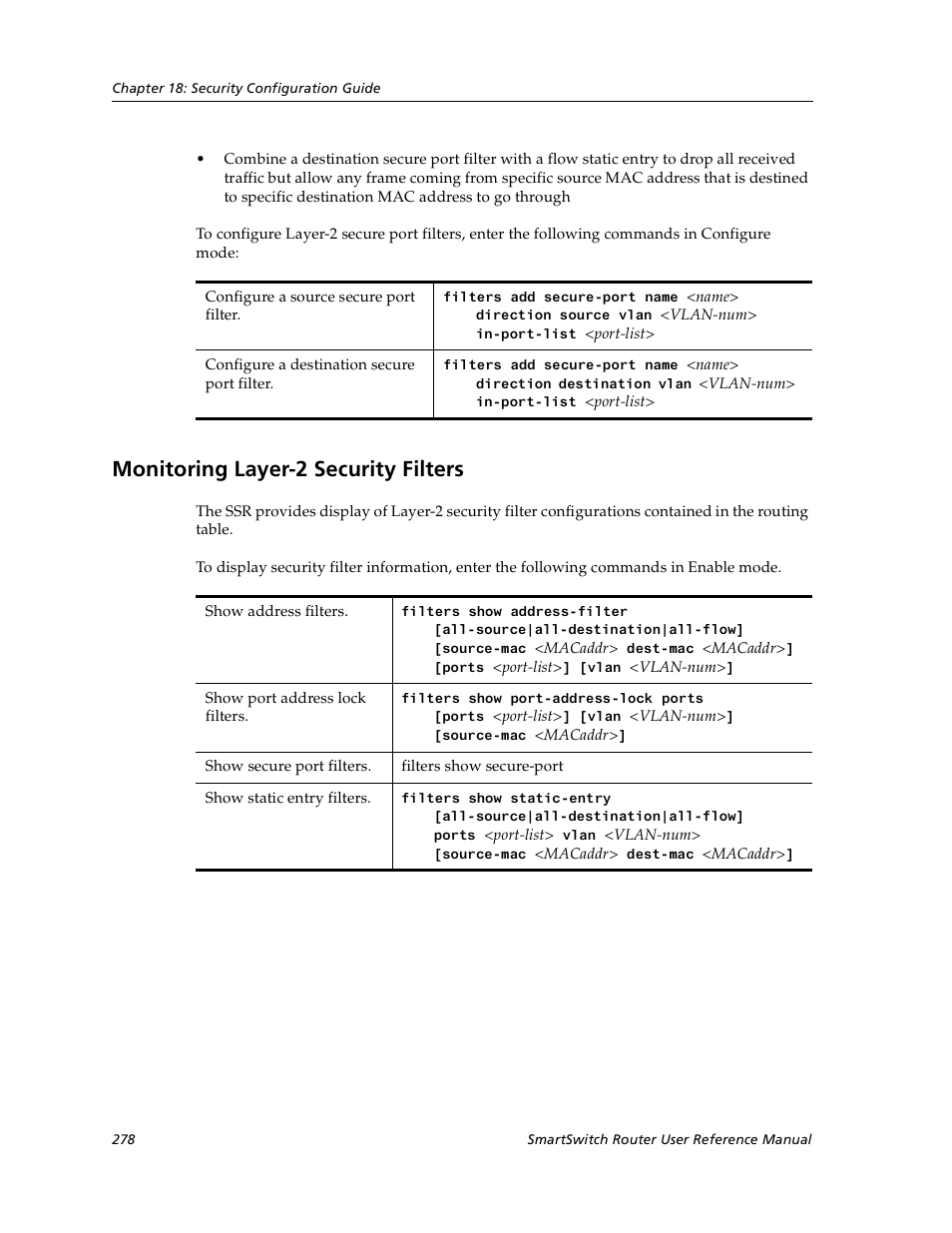 Monitoring layer-2 security filters | Cabletron Systems SmartSwitch User Manual | Page 278 / 338