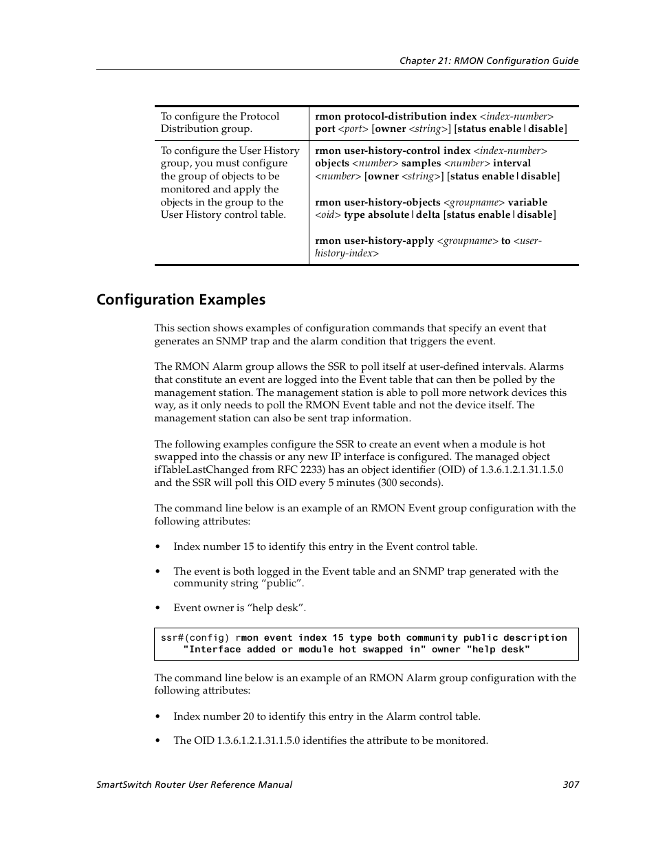 Configuration examples | Cabletron Systems SmartSwitch User Manual | Page 307 / 338