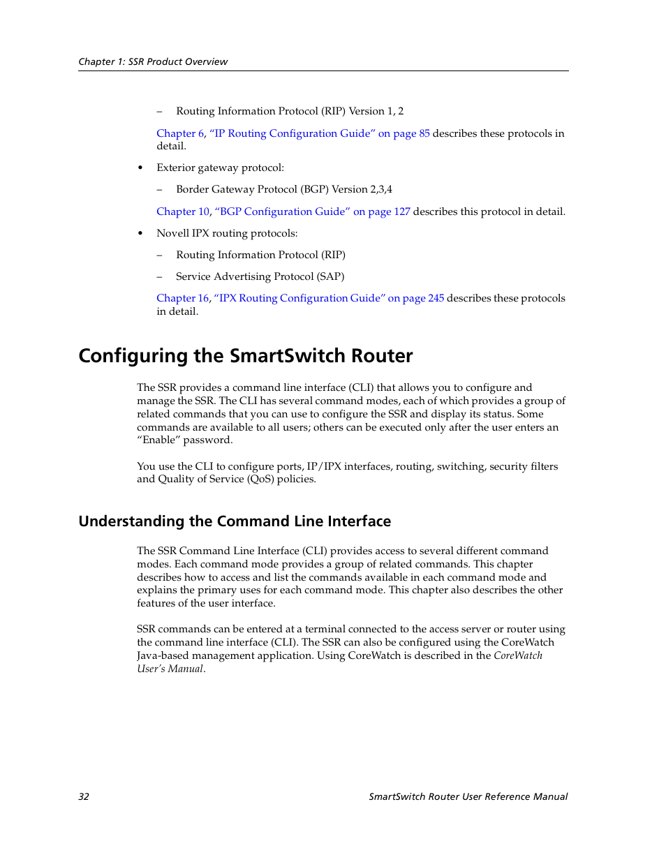 Configuring the smartswitch router, Understanding the command line interface | Cabletron Systems SmartSwitch User Manual | Page 32 / 338
