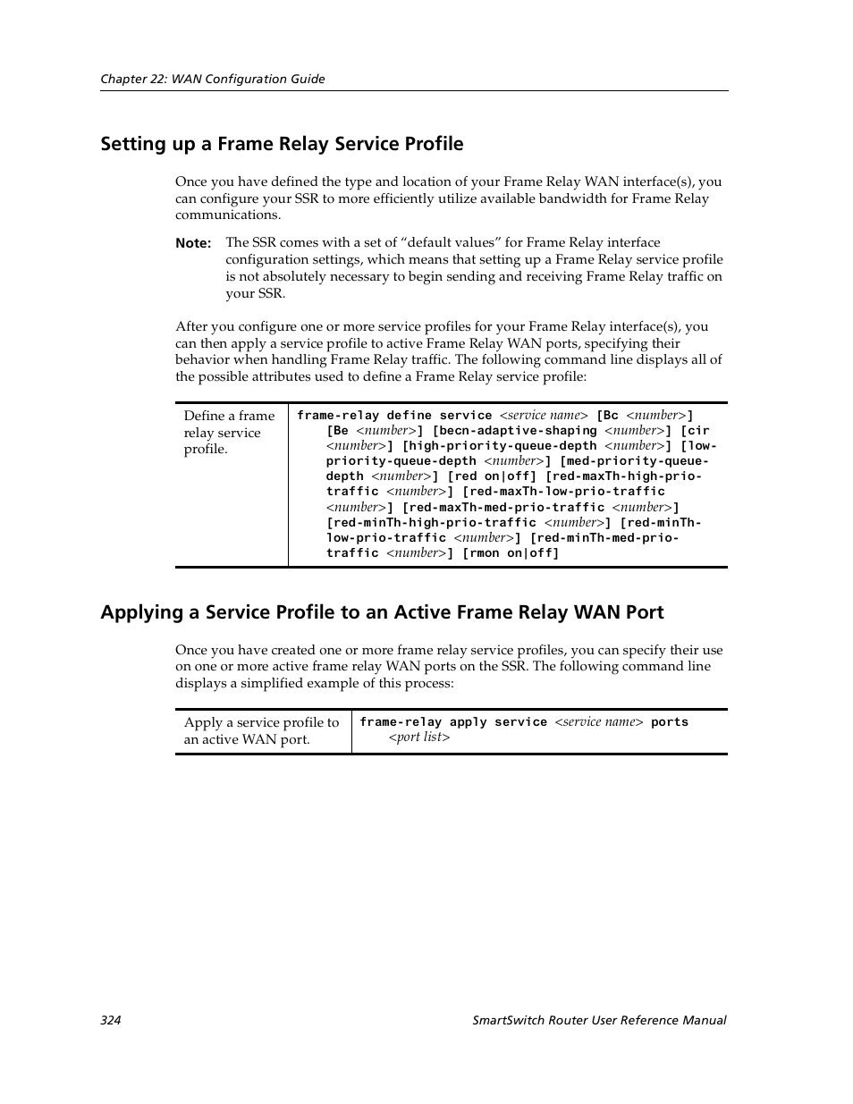 Setting up a frame relay service profile | Cabletron Systems SmartSwitch User Manual | Page 324 / 338
