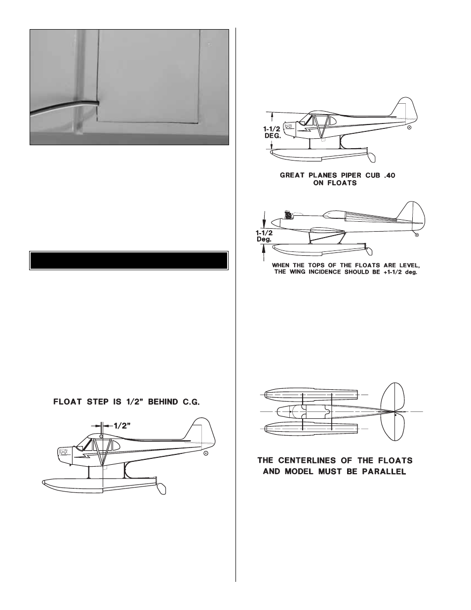 Positioning of floats | Great Planes Float Set 40 Preassembled - GPMQ1882 User Manual | Page 9 / 16