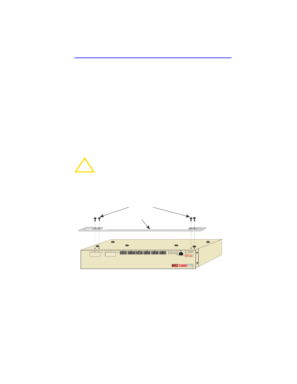 Attaching the strain-relief bracket, Figure 3-2 attaching the strain-relief bracket, Strain-relief bracket screws (4) | Reset | Cabletron Systems 2H28-08R User Manual | Page 31 / 152