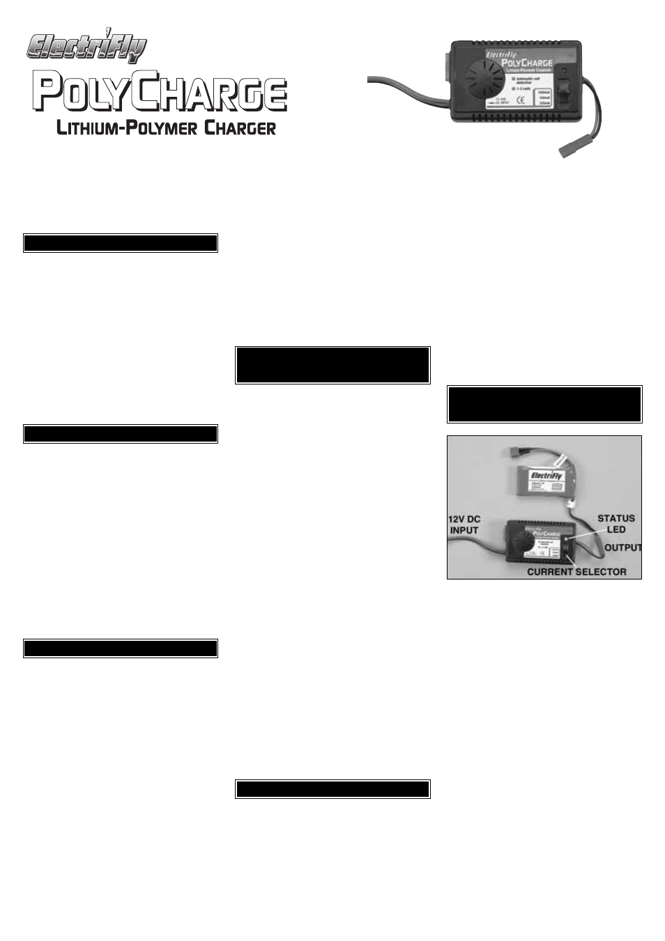 Great Planes PolyCharge - GPMM3010 User Manual | 2 pages