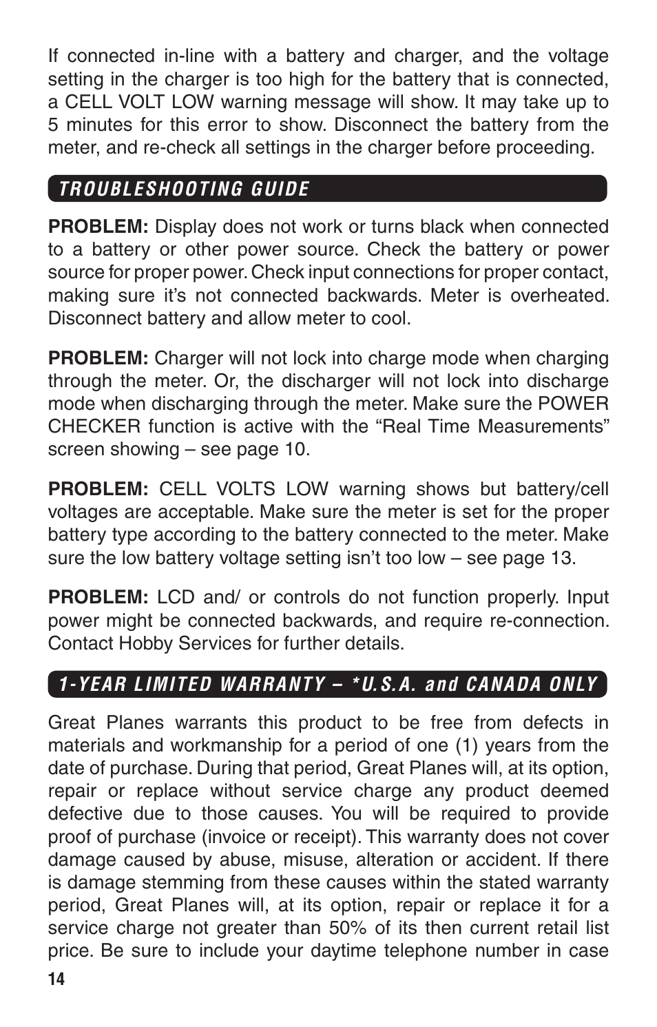 Great Planes PowerMatch - GPMM3220 User Manual | Page 14 / 16