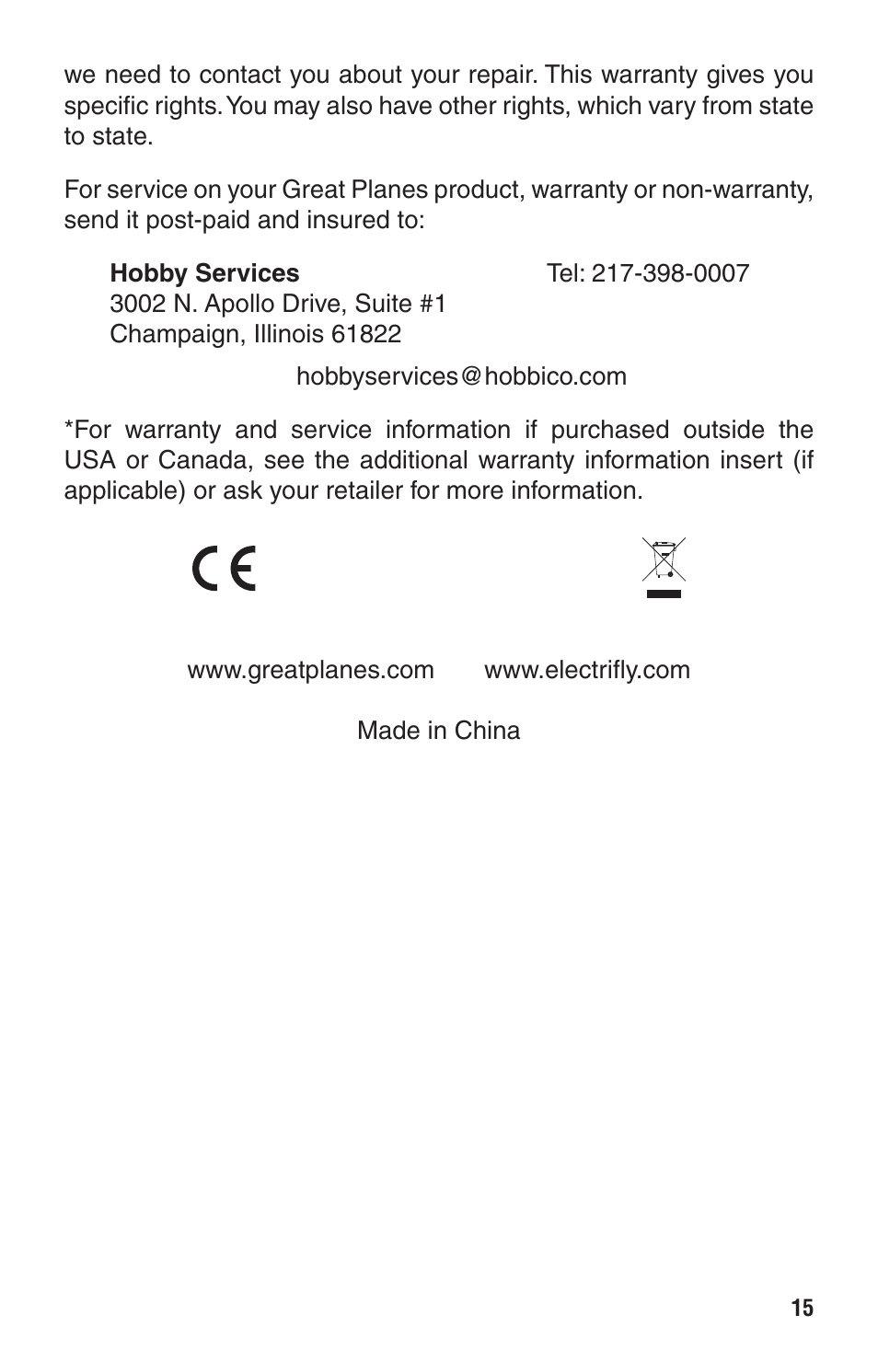 Great Planes PowerMatch - GPMM3220 User Manual | Page 15 / 16