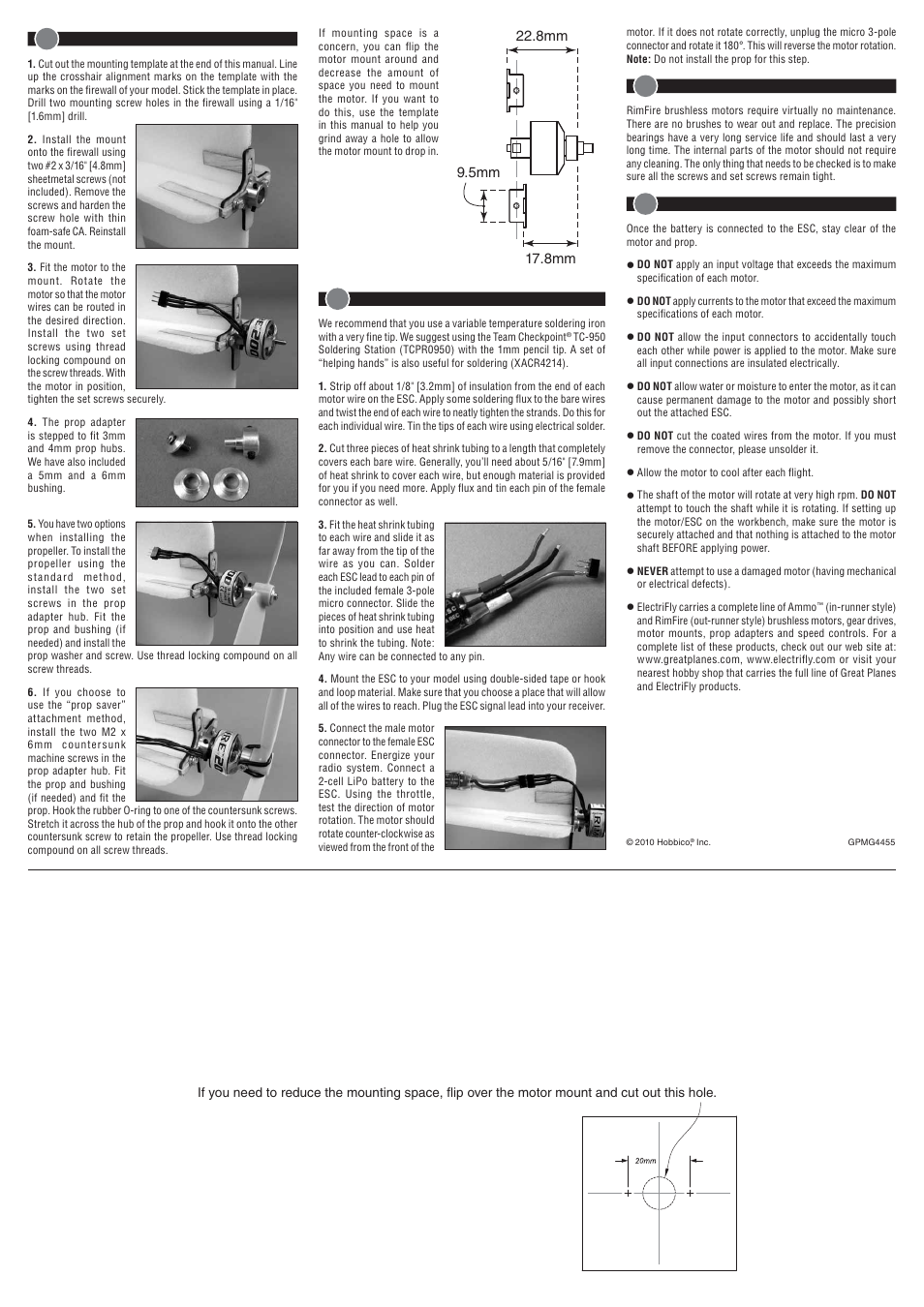 Great Planes RimFire 200 18-06-2400 Outrunner Brushless - GPMG4455 User Manual | Page 2 / 2